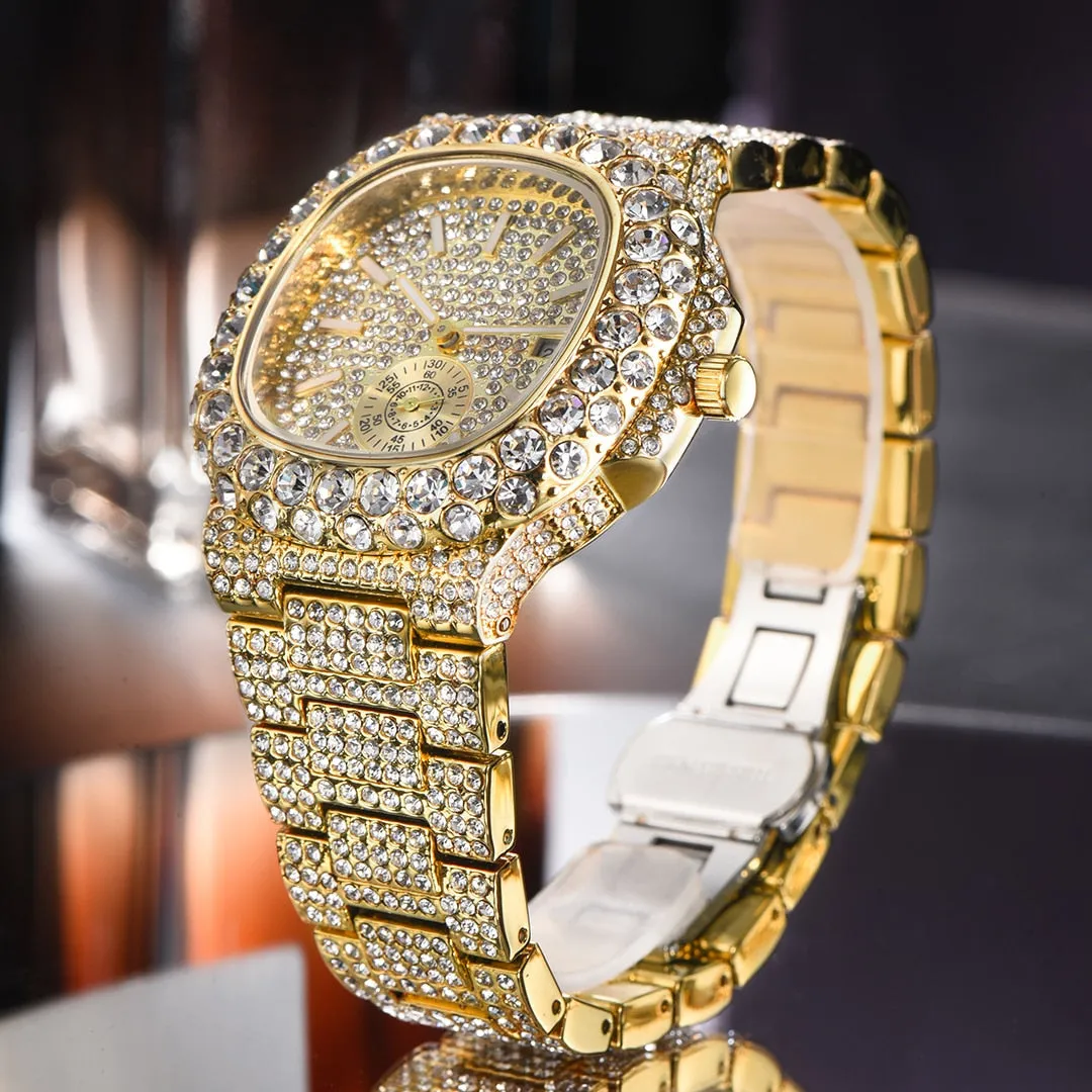 Unisex Iced Out Hip Hop Fashion Gisabe Watches