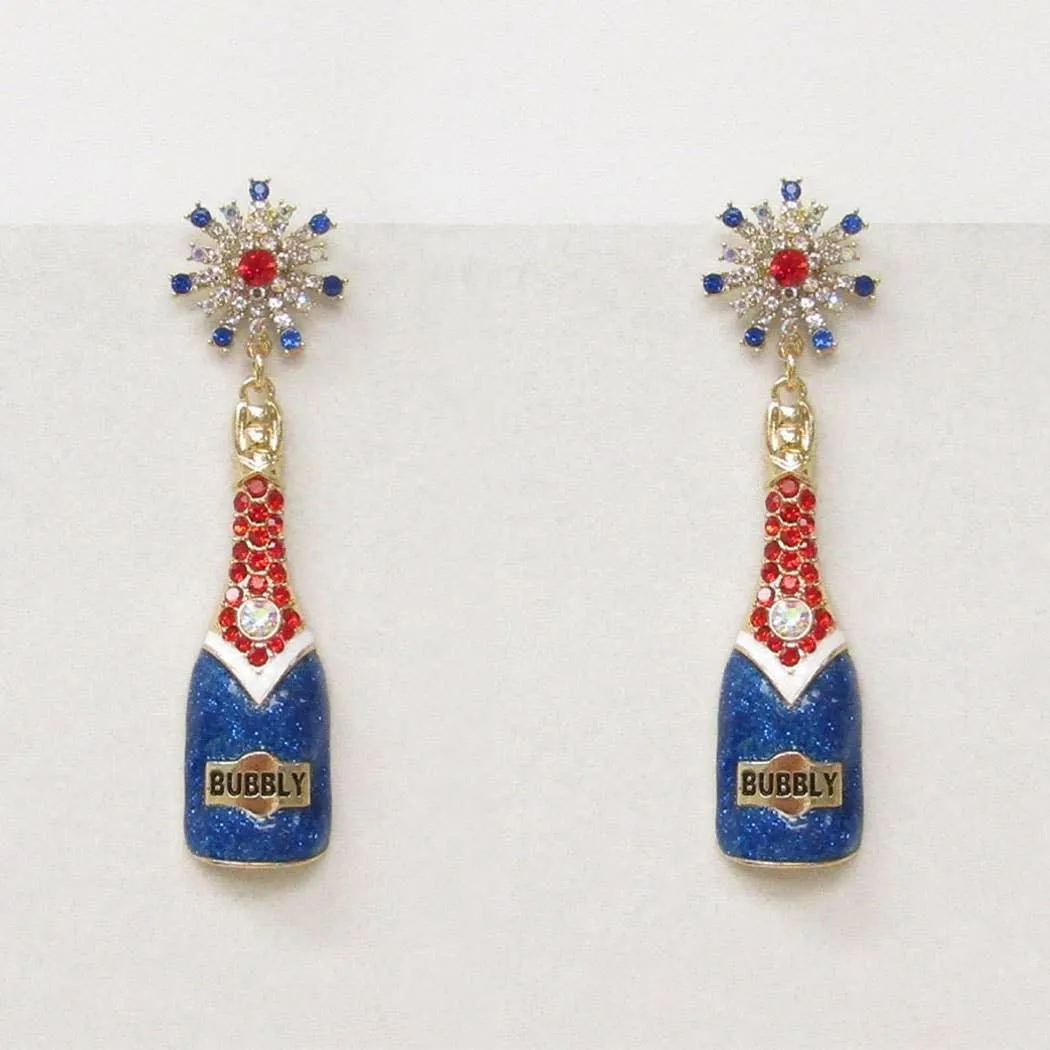 USA CZ Studded Hooplet Earrings