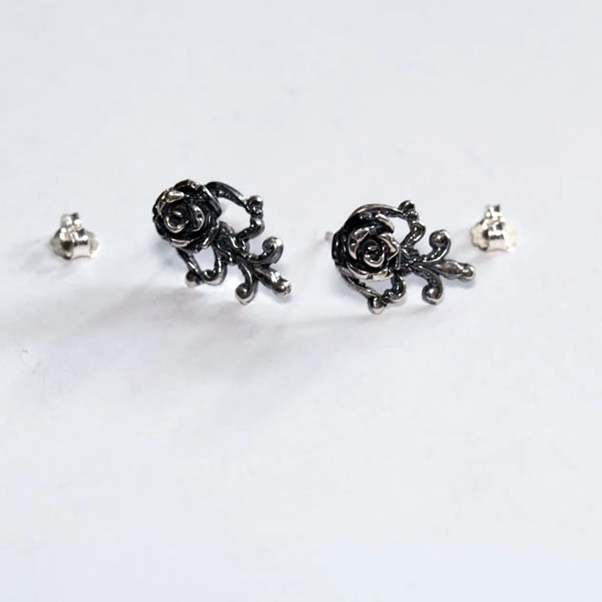 Victorian Rose and Lace Earrings Flower