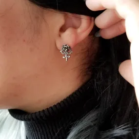Victorian Rose and Lace Earrings Flower