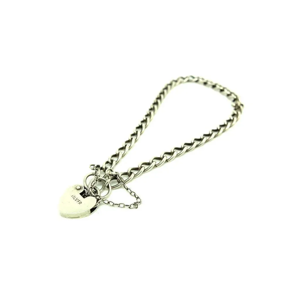Vintage 1970's Sterling Silver Heart Bracelet