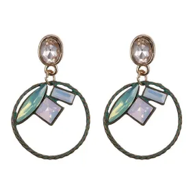 Vintage Hollow Round Dangle Drop Statement Earrings