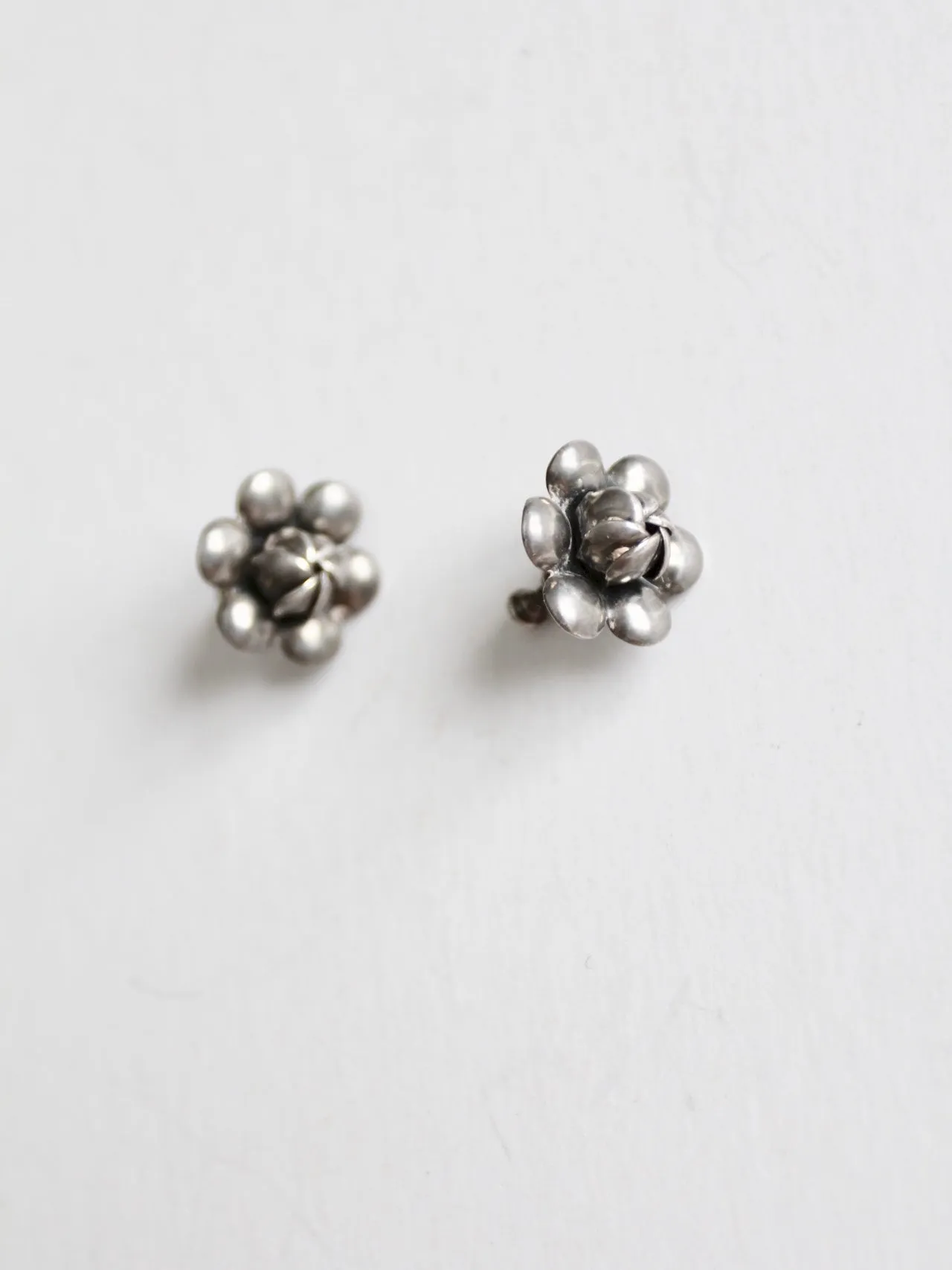 vintage sterling silver floral earrings
