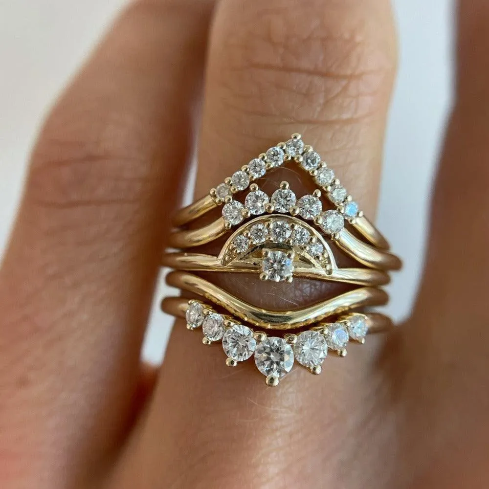 White Diamond Seven Stars Nesting Ring