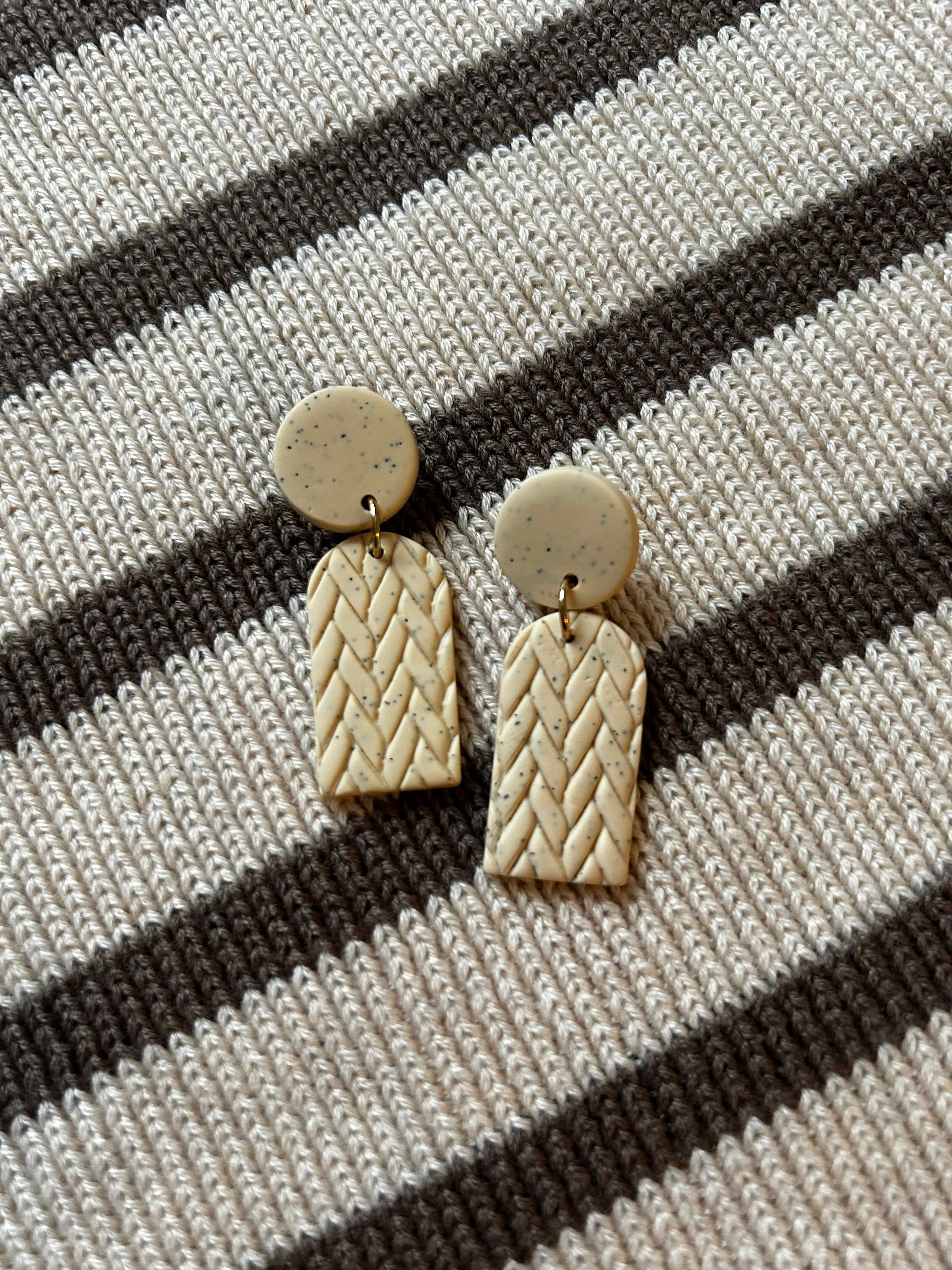 Wicker Basket Clay Earrings