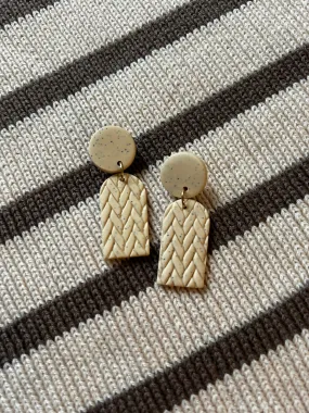 Wicker Basket Clay Earrings