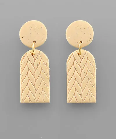 Wicker Basket Clay Earrings