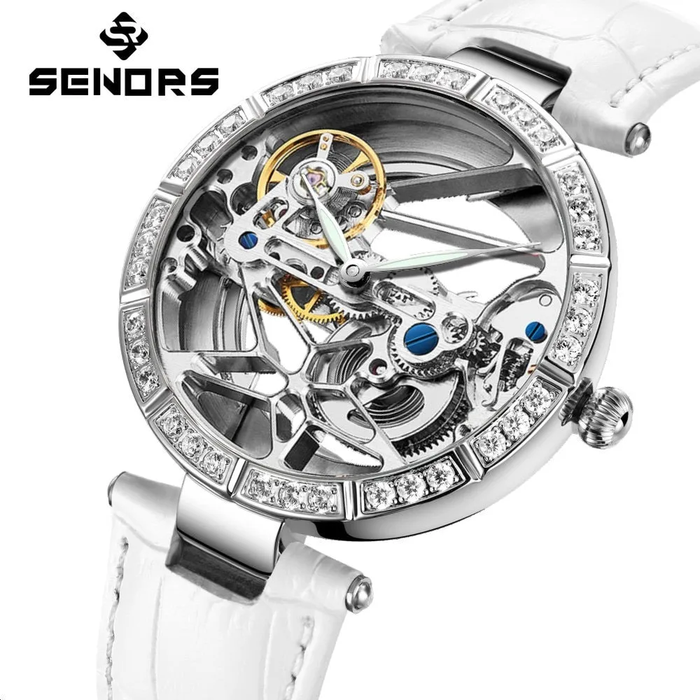 Women's Casual Water Resistant Automatic Mechanical Skeleton Watch