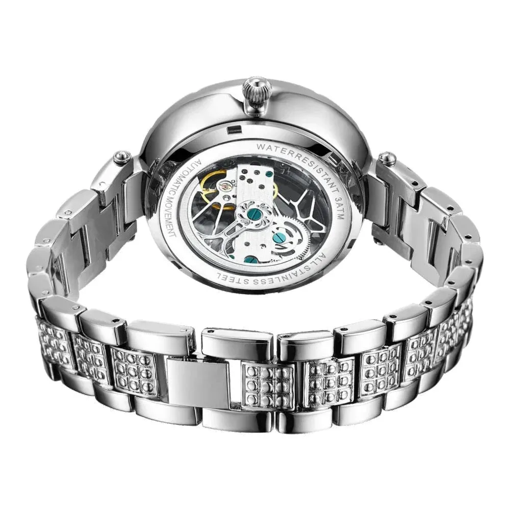 Women's Casual Water Resistant Automatic Mechanical Skeleton Watch