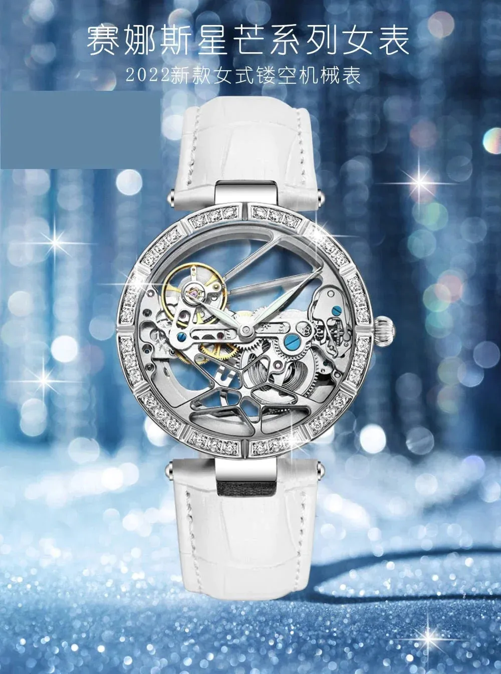 Women's Casual Water Resistant Automatic Mechanical Skeleton Watch