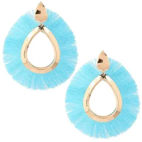 Womens Fringe Earrings Lightweight Dangle Teardrop Cotton Tassel Earrings